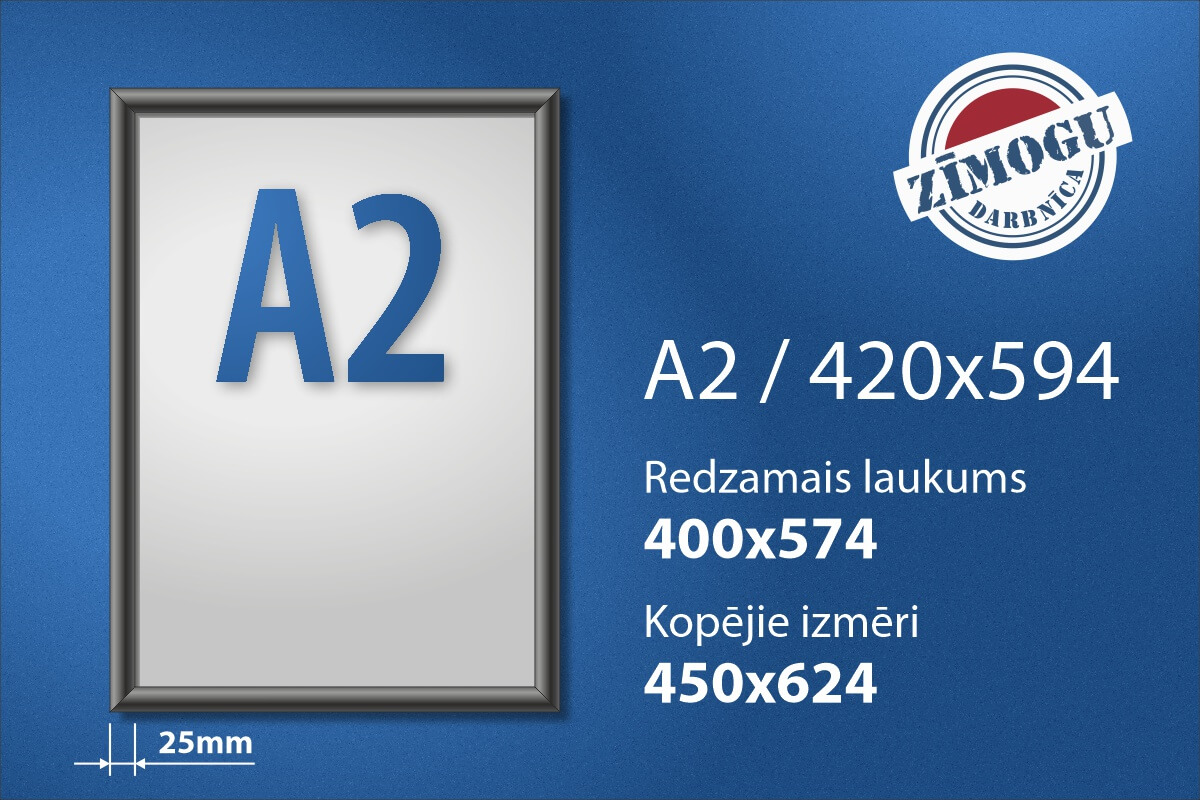 Plakātu rāmis Klik A2 melns