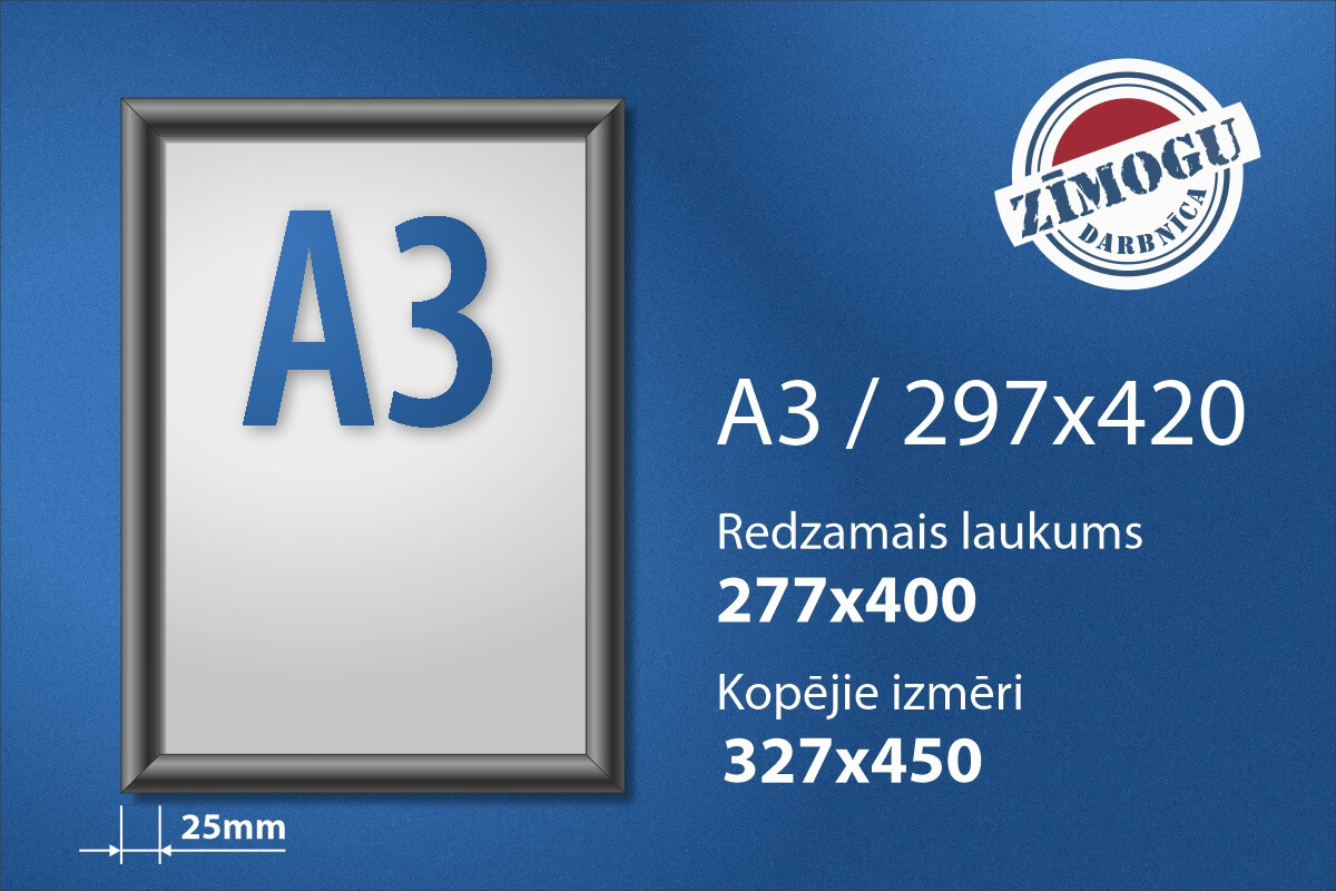 rāmis Klik A3, melns