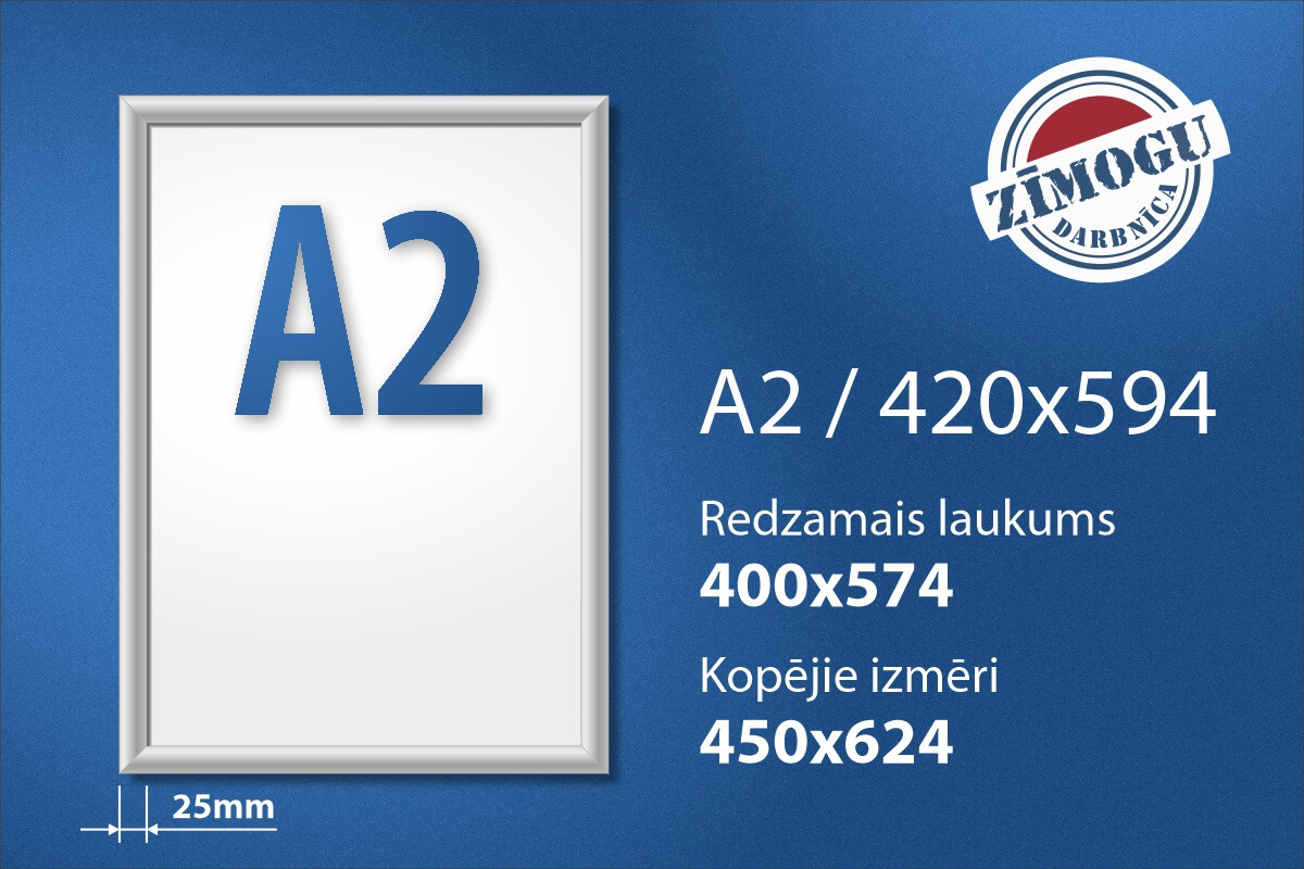 Plakātu rāmis Klik A2 sudraba